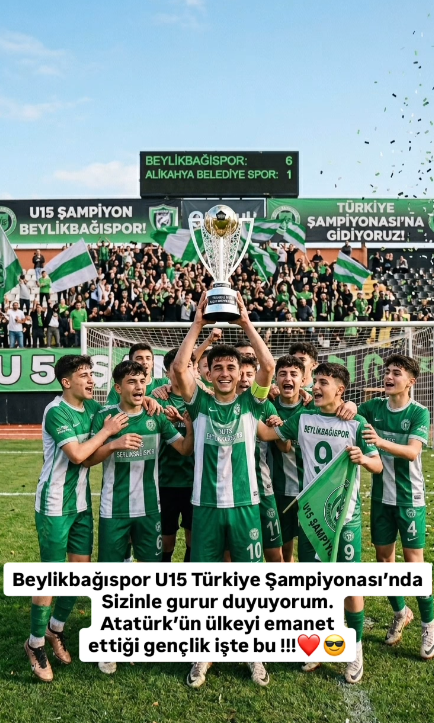  Beylikbağıspor U15’ten Farklı Galibiyet ve Şampiyonluk